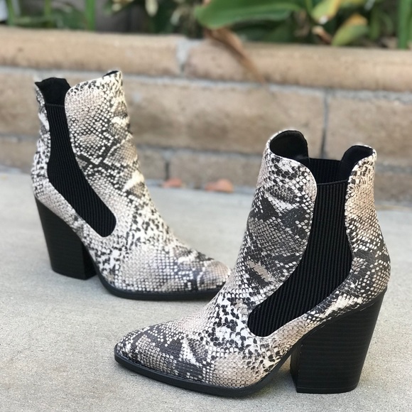 “Ivy” faux snake skin above the ankle bootie - Picture 3 of 5